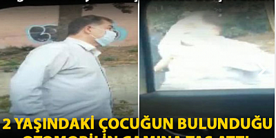Kağıthane'de yol tartışmasında dehşet anları; 2 yaşındaki çocuğun bulunduğu otomobilin camına taş attı 