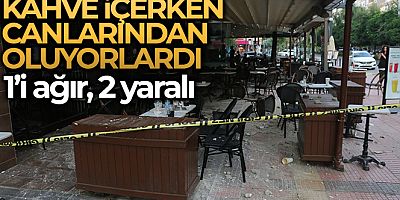 Kahve içerken üstlerine beton parçaları düştü: 1'i ağır 2 yaralı