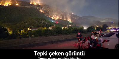 Karabük’te orman yangınını kamp sandalyesine yaslanıp izlediler