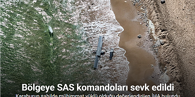 Karaburun sahilde mühimmat yüklü olduğu değerlendirilen İHA bulundu
