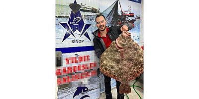 Karadeniz'de avlanan dev kalkan balığı 6 bin TL'ye satıldı