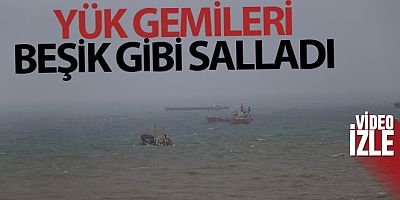 Karadeniz yük gemilerini beşik gibi salladı