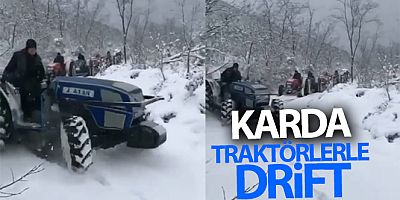 Karda traktörlerle drift