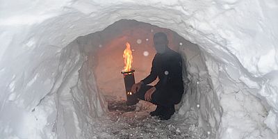'Kardan tünel'de çay keyfi