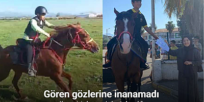 Karnesini almaya okula atıyla geldi, gören gözlerine inanamadı