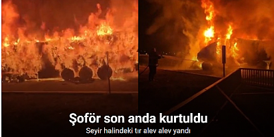 Kars’ta seyir halindeki tır alev alev yandı: Şoför son anda kurtuldu
