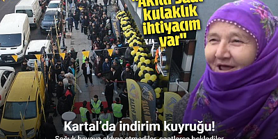 Kartal’da indirim kuyruğu: Bin liralık ürünü 100 liraya alabilmek için saatlerce beklediler