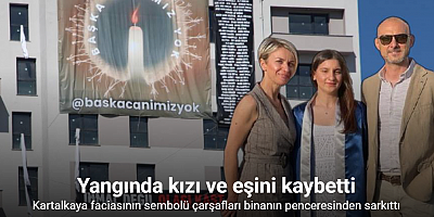 Kartalkaya faciasının sembolü çarşafları binanın penceresinden sarkıttı