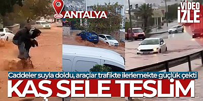 Kaş'ta sel meydana geldi