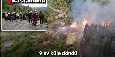 Kastamonu’daki köy yangında 9 ev küle döndü
