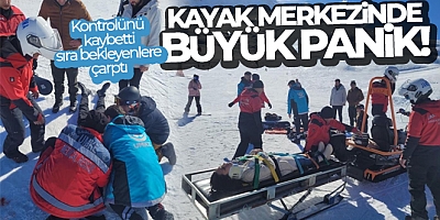 Kayak yaparken kontrolünü kaybetti, sıra bekleyenlere çarptı:4 yaralı