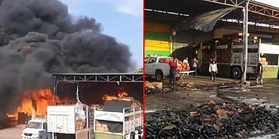 Kaynak makinası kıvılcımı, 3 iş yeri ile 2 kamyonu yaktı