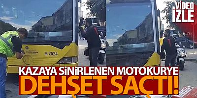 Kazaya sinirlenen motokurye dehşet saçtı