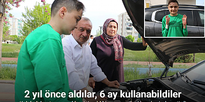 Kelebek hastası çocukları için aldıkları araç çileyi beraberinde getirdi