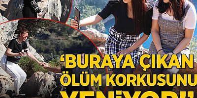 Kelebekler Vadisi'nde tehlikeli anlar! Tek bir fotoğraf için yapıyorlar