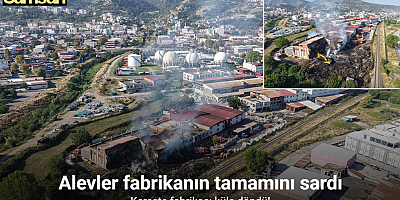 Kereste fabrikası yangınında soğutma çalışmaları sürüyor