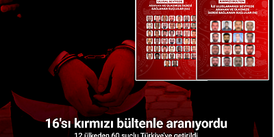 Kırmızı bültenle aranan 16, ulusal seviyede aranan 44 suçlu Türkiye’ye getirildi