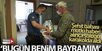 Kızını şehit eden teröristin etkisiz hale getirildiği haberini alan babadan polislere baklava ikramı