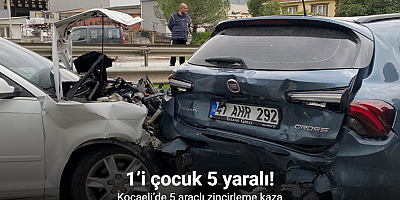 Kocaeli’de 5 araçlı zincirleme kaza: 1’i çocuk 5 yaralı