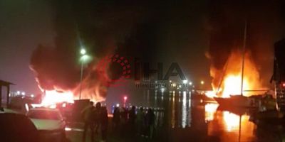 Kocaeli'de yanan tekne ve 2 yat kullanılmaz hale geldi