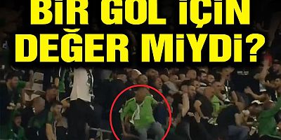 Kocaelispor’un golüne sevinip tribünden atladı