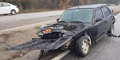 Kontrolden çıkan otomobil bariyere çarptı: 1 yaralı