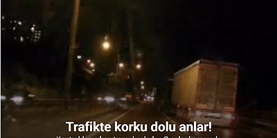Kontrolden çıkan tır makasladı... O anlar kamerada