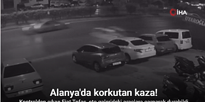 Kontrolden çıkıp savrulan Fiat Tofaş, oto galerideki araçlara çarparak durabildi