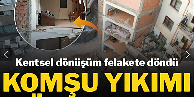 Kontrollü yıkım paniği! Bitişikteki binada hasara neden oldu