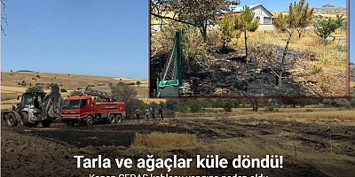 Kopan ÇEDAŞ kablosu yangına neden oldu