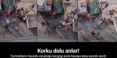 Korku dolu anlar: Yumrukların havada uçuştuğu kavgayı polis havaya ateş açarak ayırdı