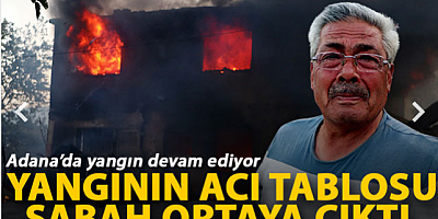 Kozan'da ikinci gününde devam eden orman yangının acı tablosu sabah ortaya çıktı 