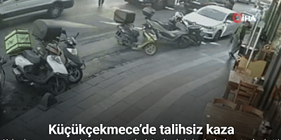 Küçükçekmece’de kadının su tankerinin altında kaldığı kaza anı kamerada