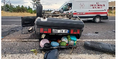 Lastiği kopan Fiat Tofaş takla attı: 5 yaralı