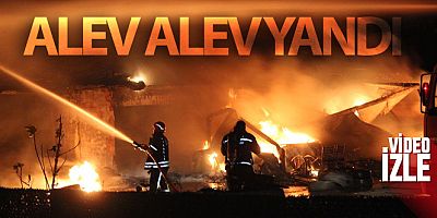 Lastikçi alev alev yandı