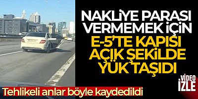 Maltepe'de pes dedirten görüntü, kapısı açık şekilde yük taşıdı