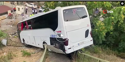 Maltepe’de servis otobüsü şarampole yuvarlandı: 8 yaralı