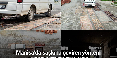 Manisa’da şaşkına çeviren halı eskitme yöntemi