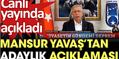 Mansur Yavaş'tan adaylık açıklaması. Canlı yayında açıkladı