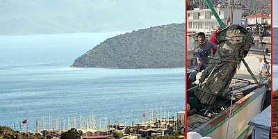 Marmaris’te balıkçı ağlarına 2 metre uzunluğunda bronz heykel takıldı 