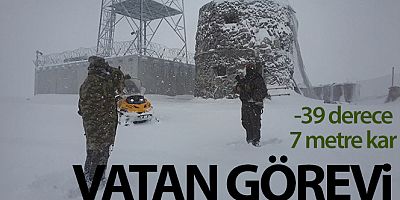 Mehmetçikten eksi 39 derecede 7 metre kar kalınlığında vatan görevi