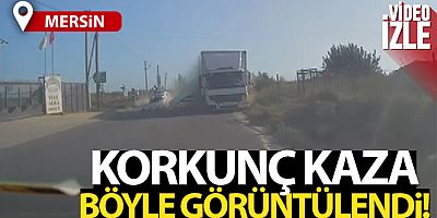 Mersin'de 4 kişinin yaralandığı kaza kamerada