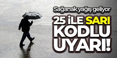 Meteoroloji'den 25 ili 'sarı kodla' uyardı!