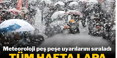 Meteoroloji peş peşe uyarılarını sıraladı: Tüm hafta lapa lapa kar yağacak