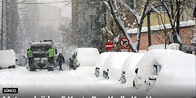 Meteorolojiden 5 Kente Sarı Kodlu Kar Uyarısı