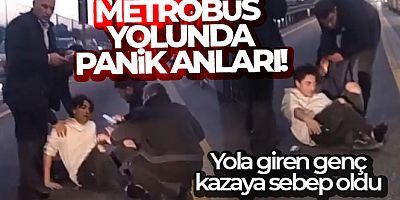 Metrobüs yoluna giren genç kazaya neden oldu: 4 yaralı