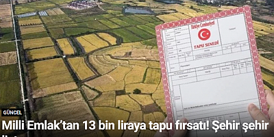 Milli Emlak’tan 13 bin liraya tapu fırsatı! Şehir şehir liste