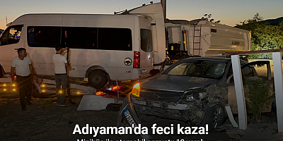 Minibüs ile otomobil çarpıştı: 12 yaralı