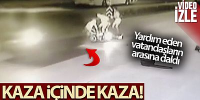 Minibüs, yerde yatan kazazedeye yardım için koşan vatandaşların arasına daldı