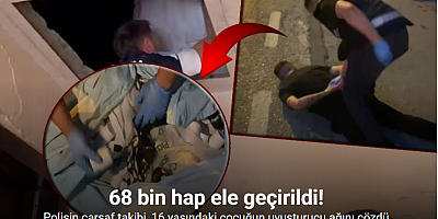 Motosikletli çarşaf operasyonu: 16 yaşındaki çocuktan 68 bin hap